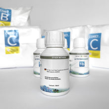 Load image into Gallery viewer, Core7 Flex Reef Supplements Set 4x4L - Salts and 1b Infusion 100ml bottle - Closeup - Side A view